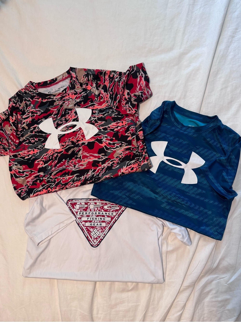 Lot of Under Armour and Columbia  Kids Short Sleeve Tees and Shorts